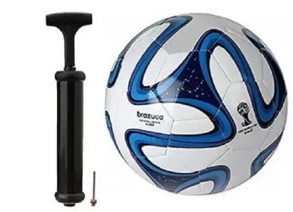 WBR Brazuca Blue ColorWith Inflating Air pump Football Kit