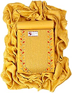 Sun Fashion And Lifestyle Women's Cotton Slub Khatli Work Unstitched Salwar Suit Dress Material, 2 Mtr Cotton Salwar, Stylish Banarasi Dupatta By 24 Carat Suit (Design 43; Free Size)